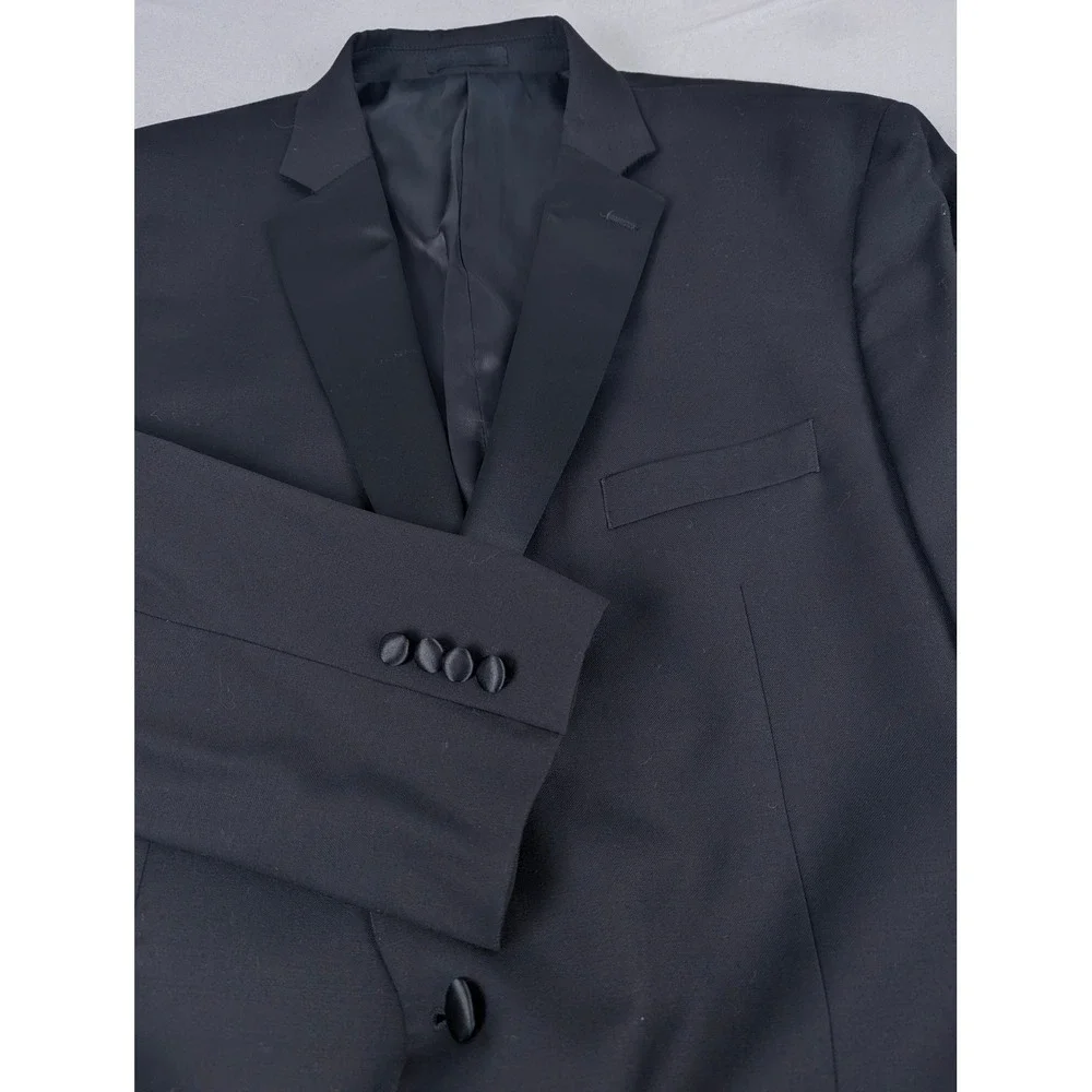 Lauren Ralph Lauren Mens 50L Black 100% Wool 2-Button Peak Lapel Tuxedo Jacket